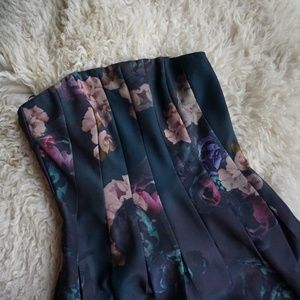 Floral Strapless Cocktail Dress